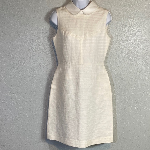 Tory Burch Ivory Sleeveless Mini Dress with Removable Collar - Picture 1 of 11